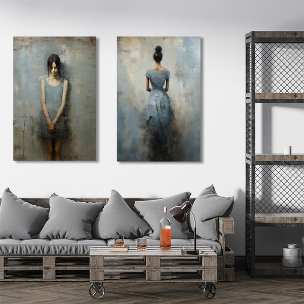 Woman's Portrait in Grunge Style, Painting