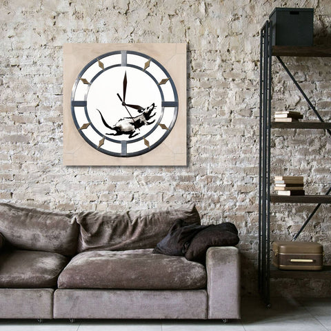 Art CLOCK, Banksy Clock with Rat