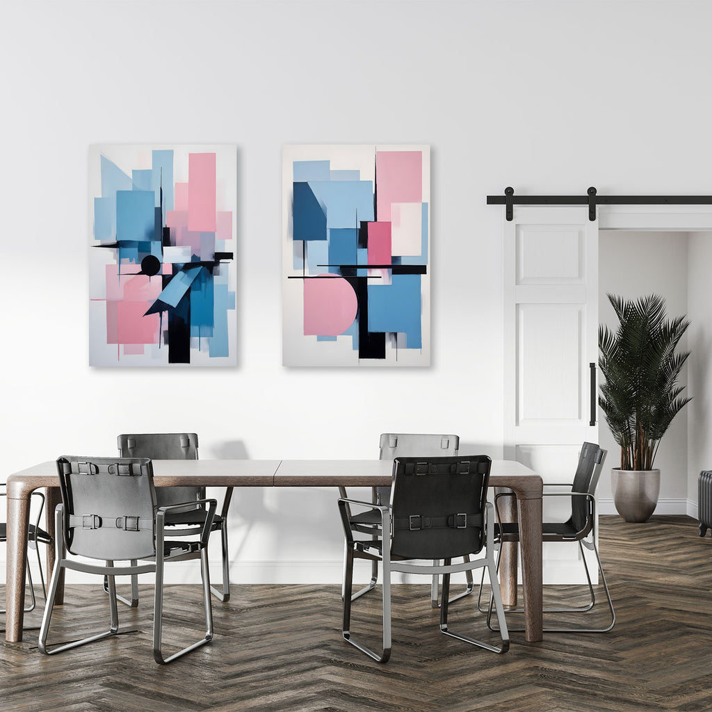 Blue City, Abstract Art Set
