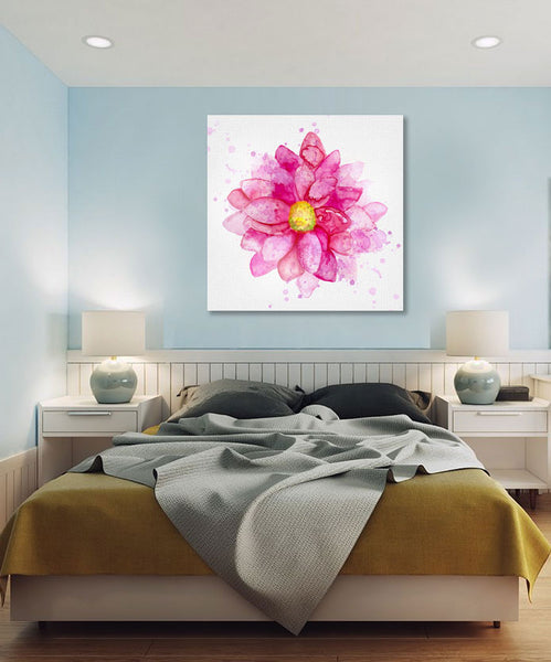 Pink Flower, Watercolor Art