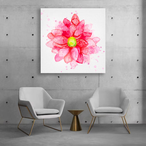 Pink Flower, Watercolor Art