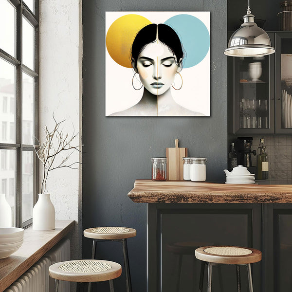 Portrait of Woman with Closed Eyes, Digital Art