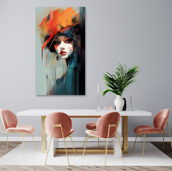 Portrait Woman in Hat, Digital Art