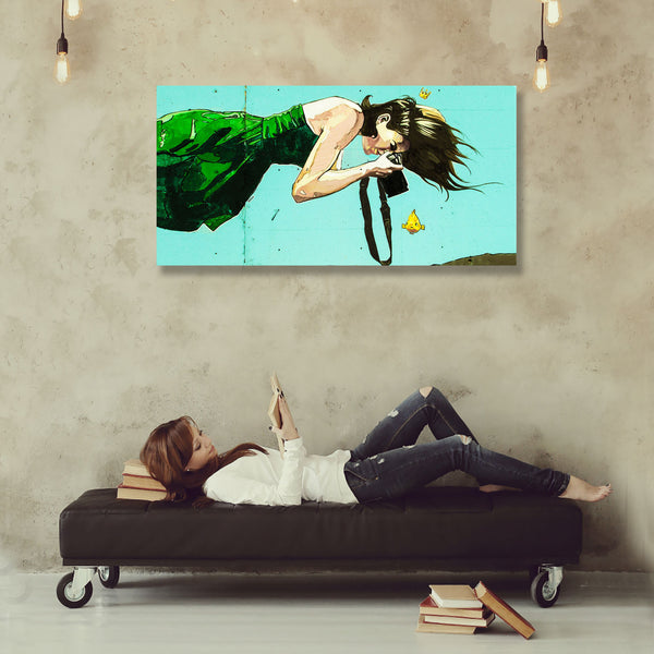 Woman Photographer and Gold Fish, Graffiti