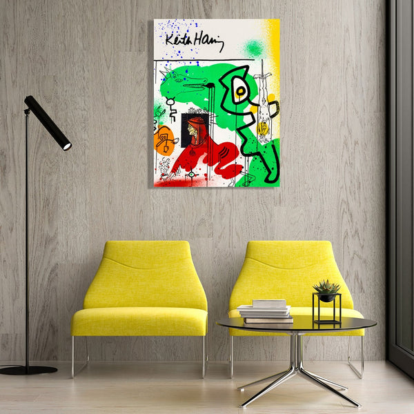 Pop Art Poster In Keith Haring Style