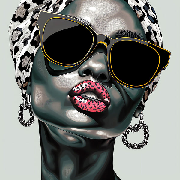 Black/White Portrait of Woman, Digital Art
