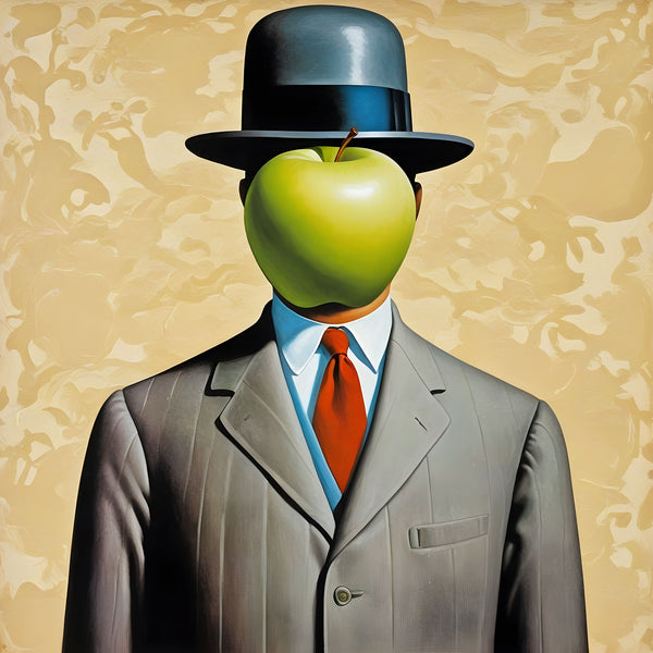 Man with Apple, Magritte Inspired Art