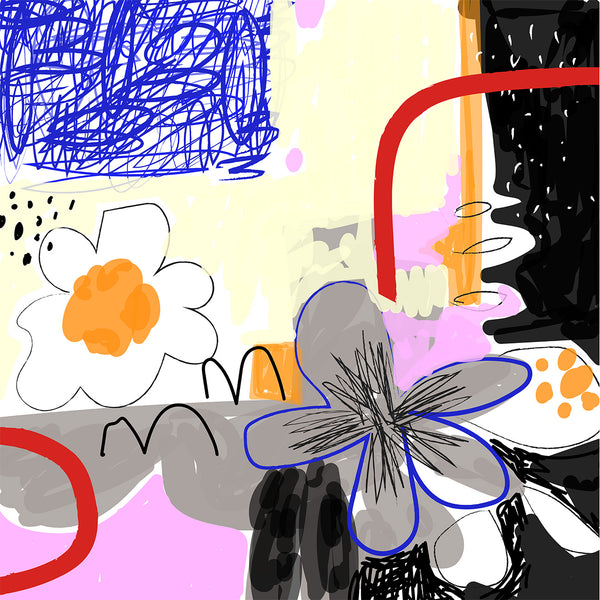 Abstract Painting Flowers, Digital Art
