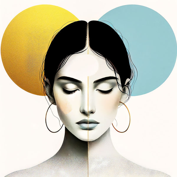 Portrait of Woman with Closed Eyes, Digital Art