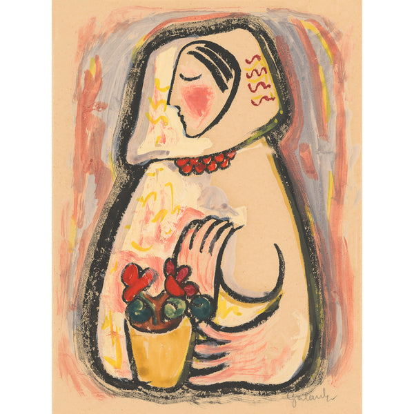 Girl With a Basket Of Flowers, Reproduction