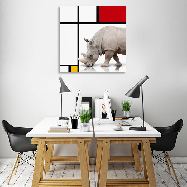 Rhino in Mondrian Squares