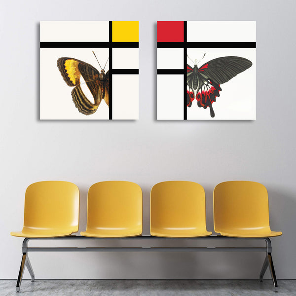 Butterfly, Mondrian-inspired Digital Art