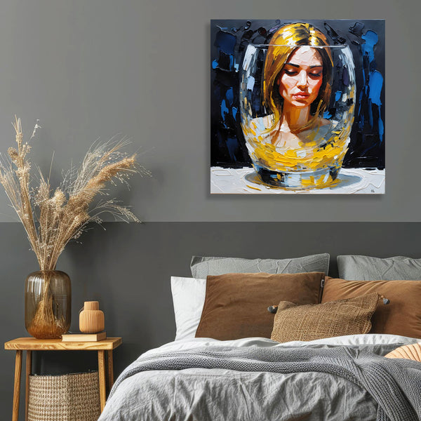 Abstract Woman Portrait in Glass, Digital Art