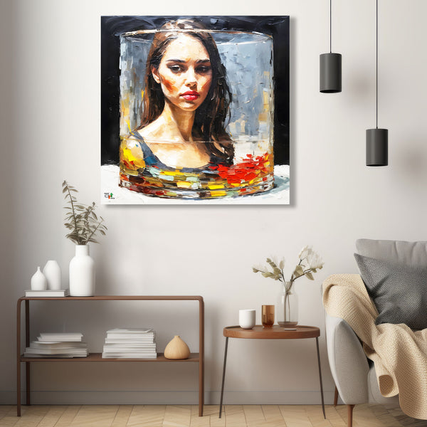 Abstract Woman Portrait in Glass, Digital Art