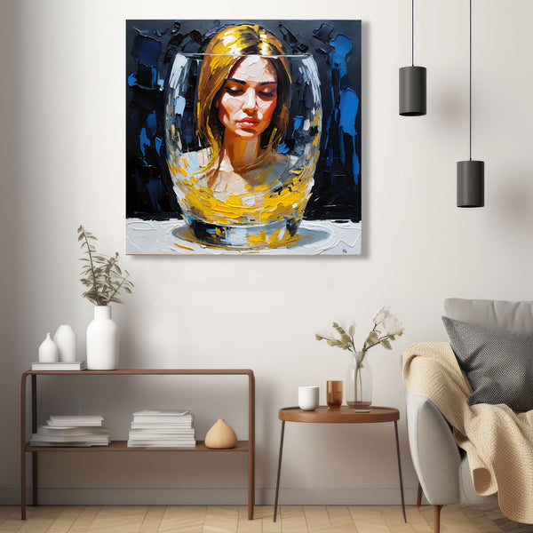 Abstract Woman Portrait in Glass, Digital Art