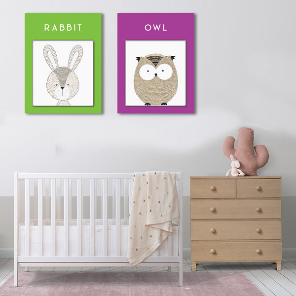 Toddler Nursery Decor, 8 Baby Animals SET
