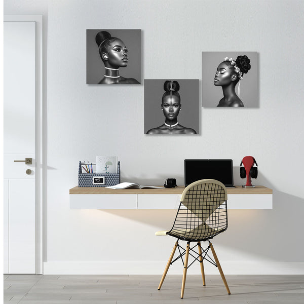 Fashion Models' Portraits, ART SET of 3