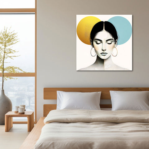 Portrait of Woman with Closed Eyes, Digital Art