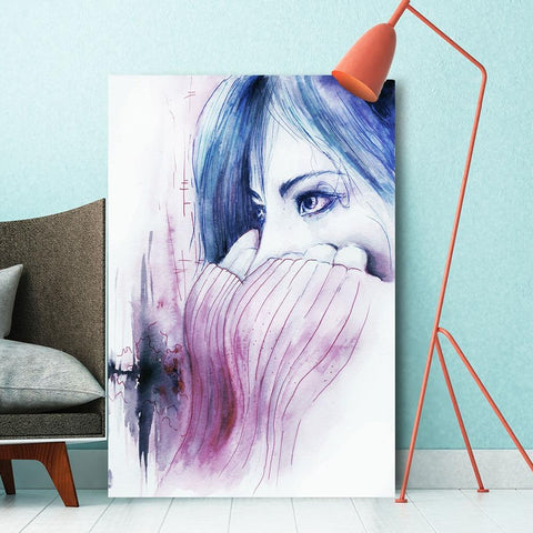Meditative Woman, Watercolor Art
