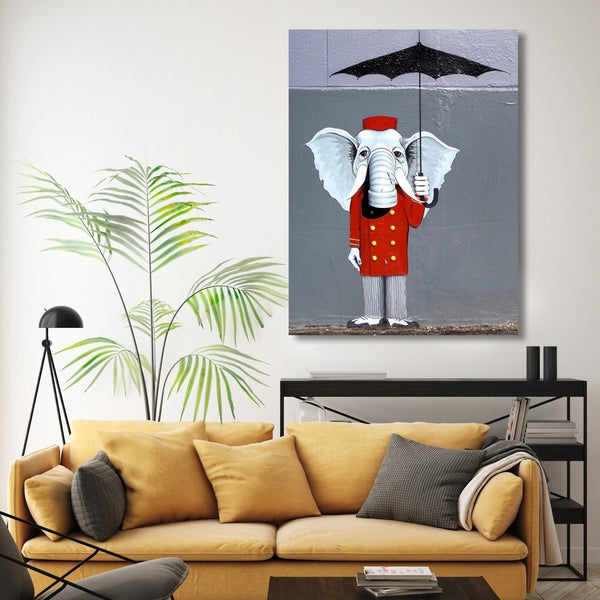 Elefant with Umbrella, Street Art (Italy)