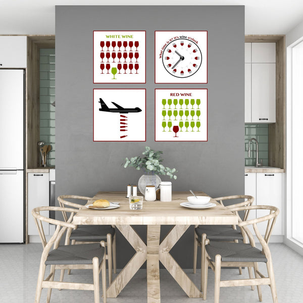 Wine ART. Metal Poster Airplane with Wine Bottles