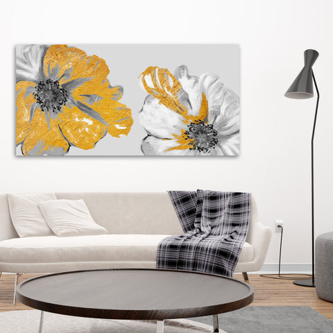 Abstract Yellow Flowers, Digital Art