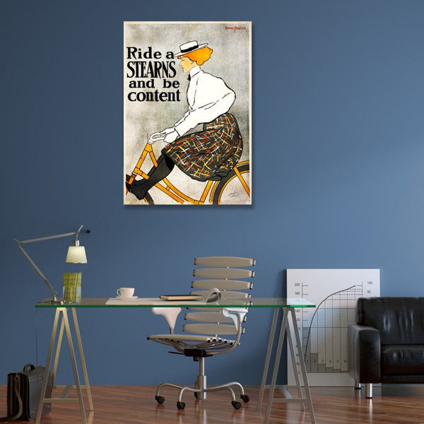 Women in Cycling, Retro Advertising Poster