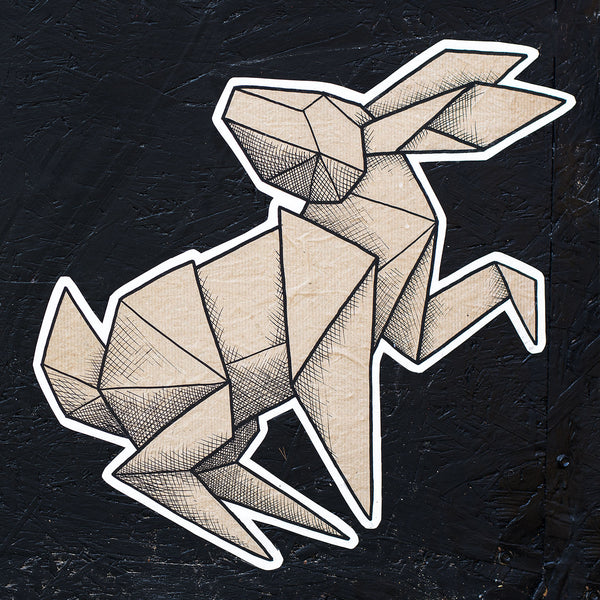 Paper Rabbit Graffiti, Low Poly Art