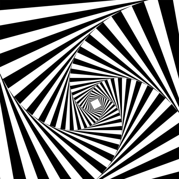 Black/White Abstract Time Spiral, Digital Art