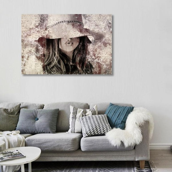 Woman with Hat – Large Modern Art-New Art Studio-newARTmix