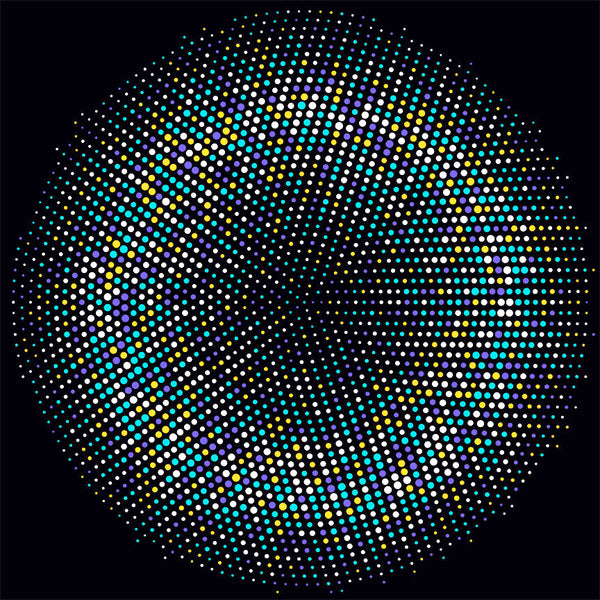 Circular Multi-color Dots Pattern, Digital Art