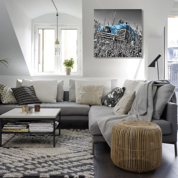 Retro Blue Car, Photography