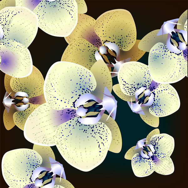 Orchid Floral Pattern, Digital Art