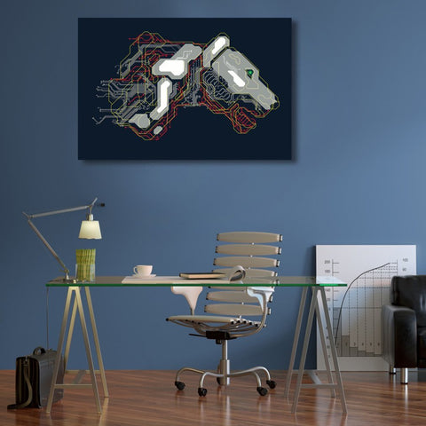 Lion Cyborg Circuit Board Pattern, Poster