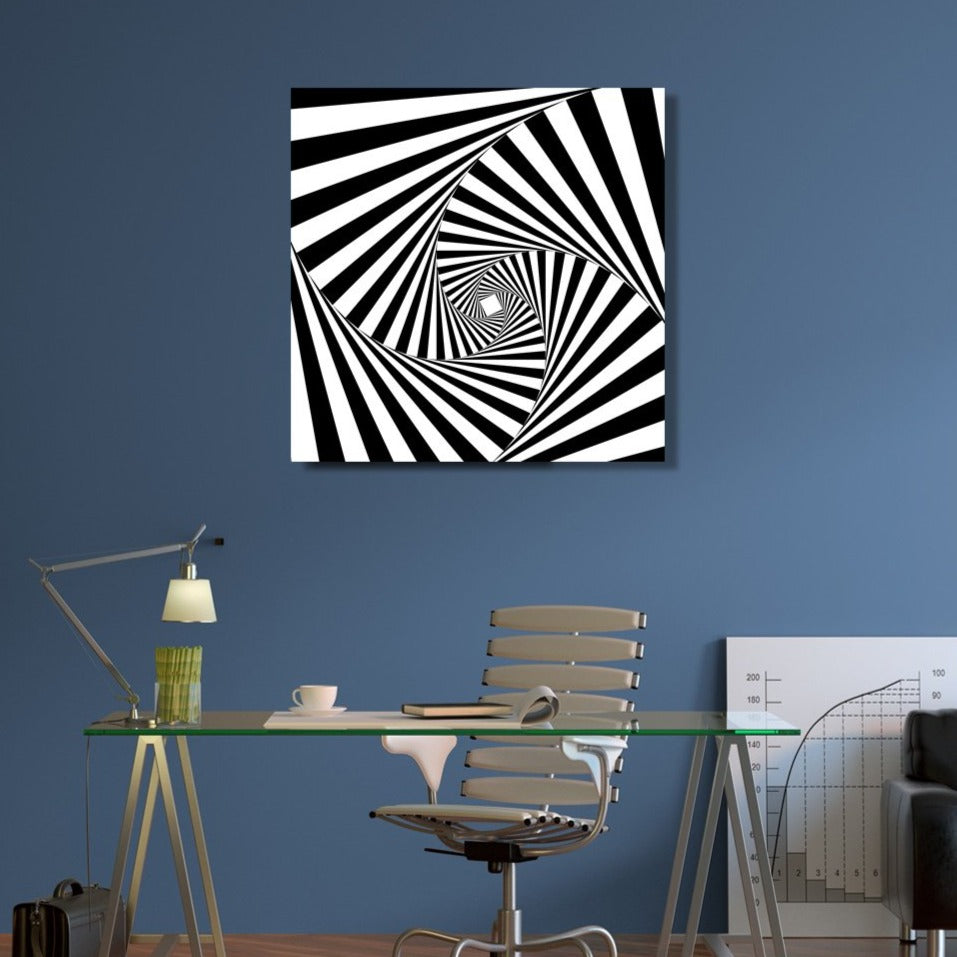 Black/White Abstract Time Spiral, Digital Art