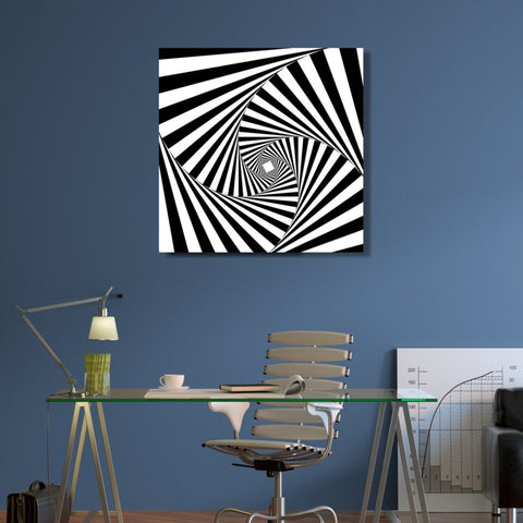 Black/White Abstract Time Spiral, Digital Art