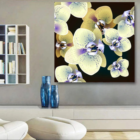 Orchid Floral Pattern, Digital Art