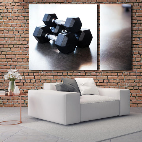 Dumbbell on the floor, Black/White Photography