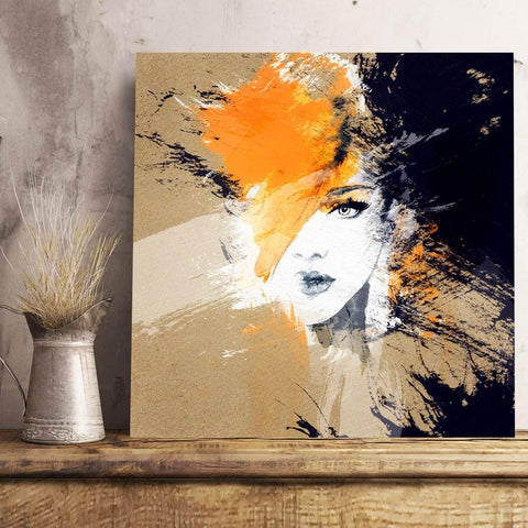 Woman Portrait In Black/Orange