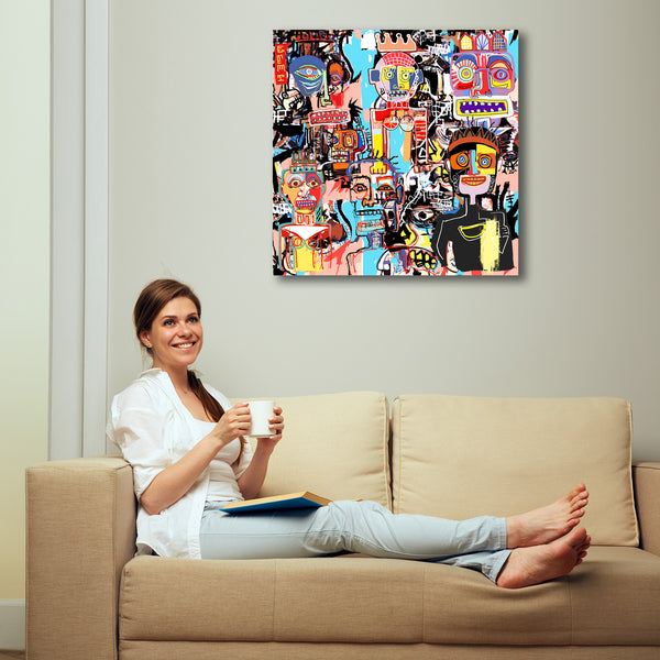 Original Multi-color Composition, Jean-Michel Basquiat inspired