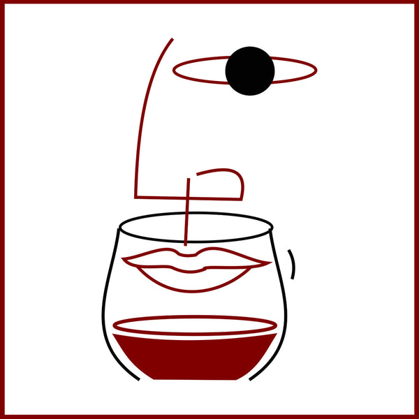 Wine ART. Face with Wine Glass