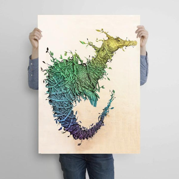 Dragon with Leaves and Branches, Graffiti