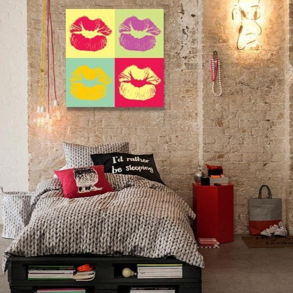 Pop Art Style Lips Kiss, Digital Art