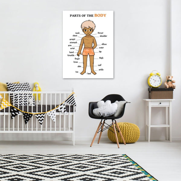 Parts of the Body, Kid's Educational Poster
