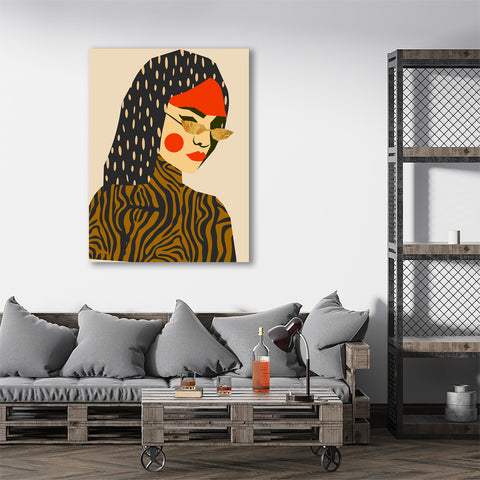 Patterned Woman Portrait, Digital Art