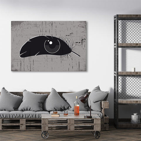 Hitchcock Inspired Abstract Feather, Digital Art