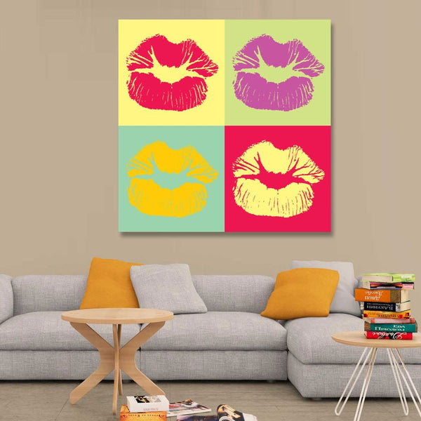 Pop Art Style Lips Kiss, Digital Art