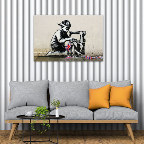 Banksy Slave Labour (Bunting Boy), Graffiti