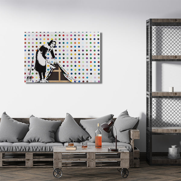Banksy Maid Spots Damien Hirst, Graffiti