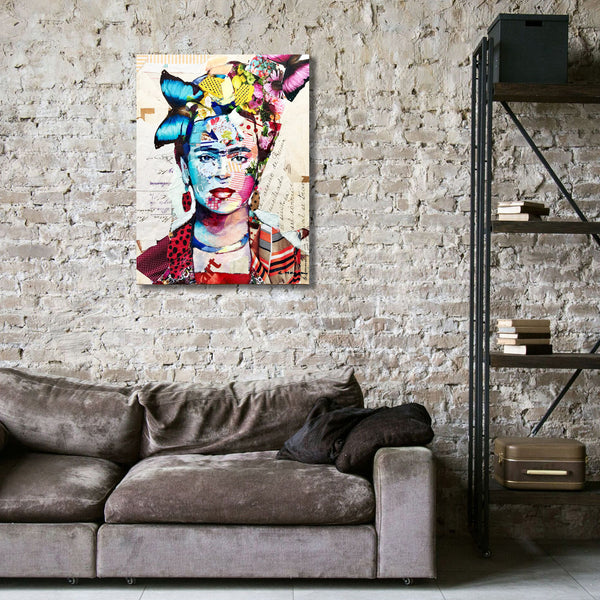 Frida Kahlo Portrait (8), Collage/Watercolor